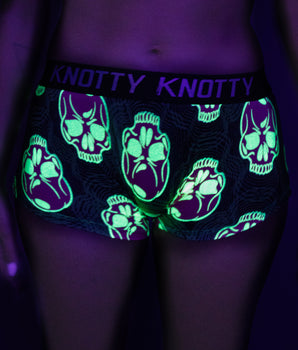 AiraModal™ Hypnotic Skull Glowing Boxer Boyshort