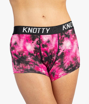 AiraModal™ Pink Punk Rock Tie-Dye Boxer Boyshort