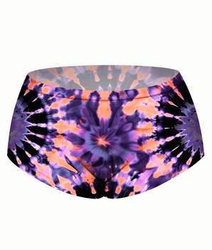 AiraModal™ Purple Spiral Tie-Dye Boxer Boyshort