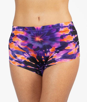 AiraModal™ Purple Spiral Tie-Dye Boxer Boyshort