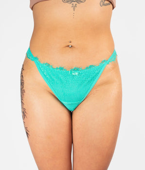 Allure Teal Lace Thong
