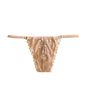 Nude Lined Lace Thong