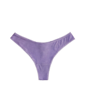 Basic Ribbed Lavender Thong