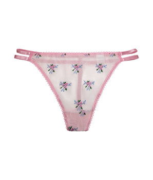 Embroidered Bouquet Mesh G-String