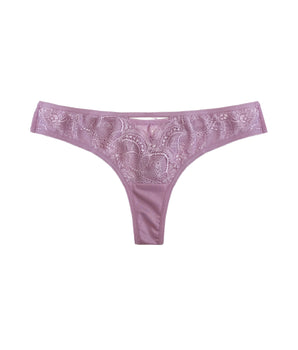 Periwinkle Lined Lace Thong