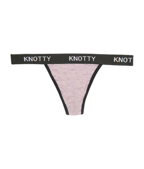 Grey Cotton Knotty Banded Thong