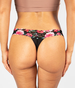 Midnight Garden Cotton Thong