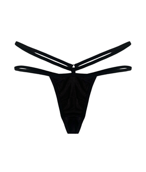 AiraModal™ Black Double Strap Modal Thong