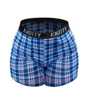 Blue and Pink Plaid Boxer