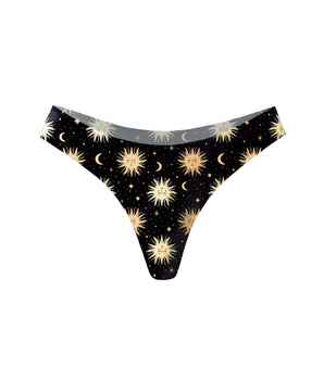 NoShow™ Astro Sun Black Thong