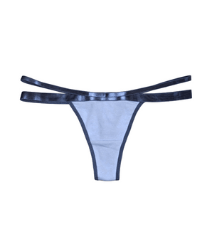 Double-Strap Ocean Blue Cotton Thong