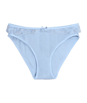 Strappy Sky-Blue Ribbed Brief